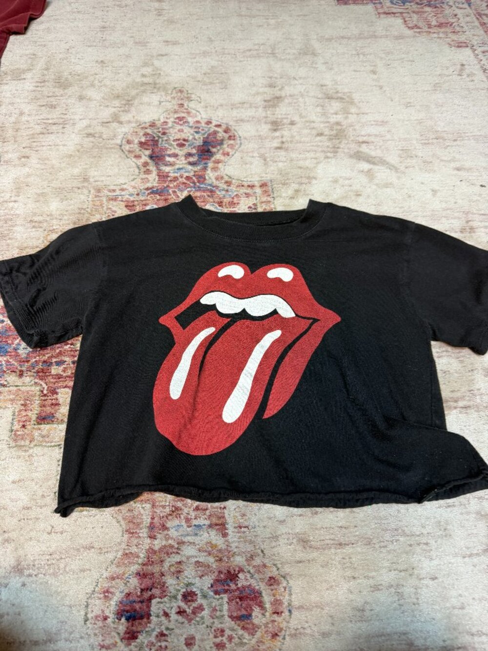T@B Kids Girls Dark Rolling Stones T- Shirt Size M (8/10) In Great Shape!!